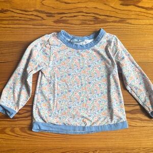 Trotter Street Kids Floral Shirt with Blue Accents EUC 6